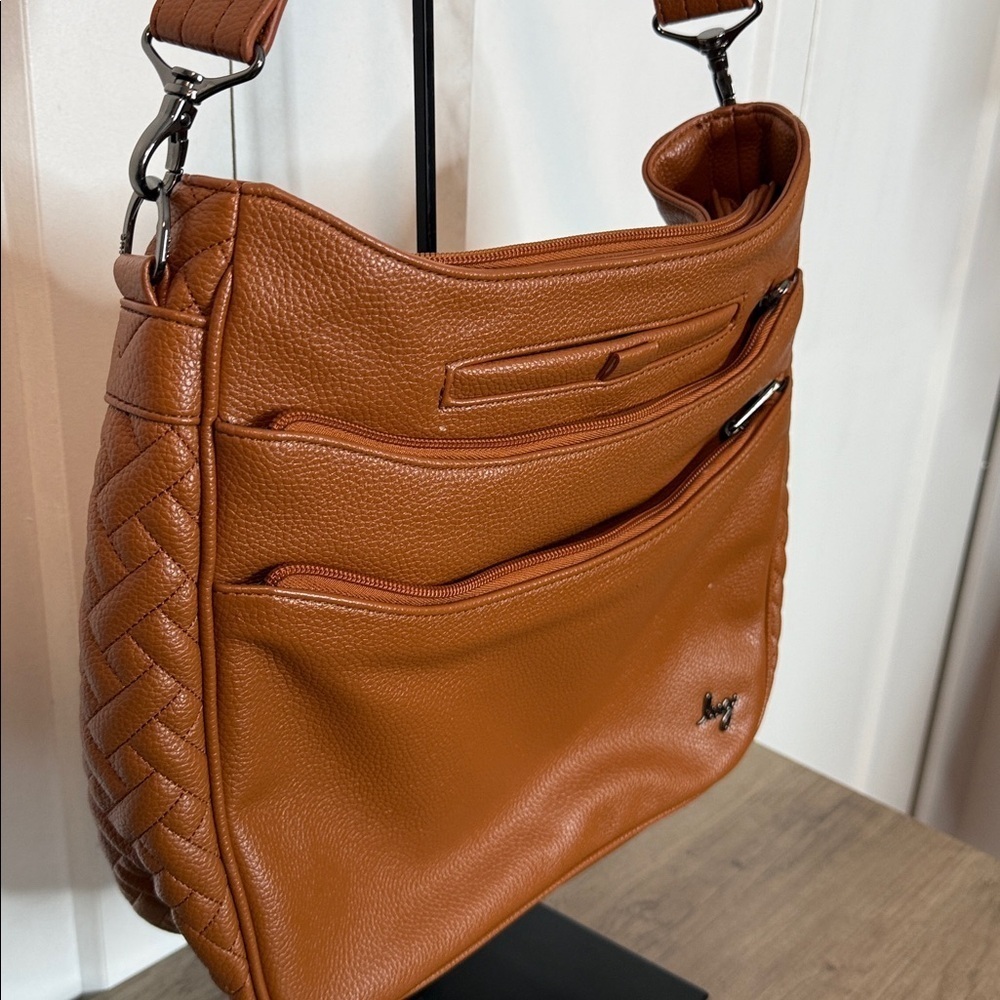 Lug Cognac Brown Cable Car Faux leather Shoulder bag - Picture 4 of 7